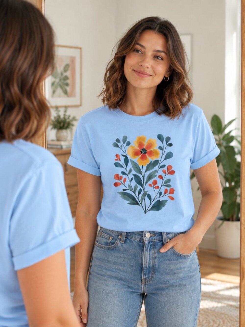 🌸 Boho Floral T-Shirt | Retro Flower Graphic Tee